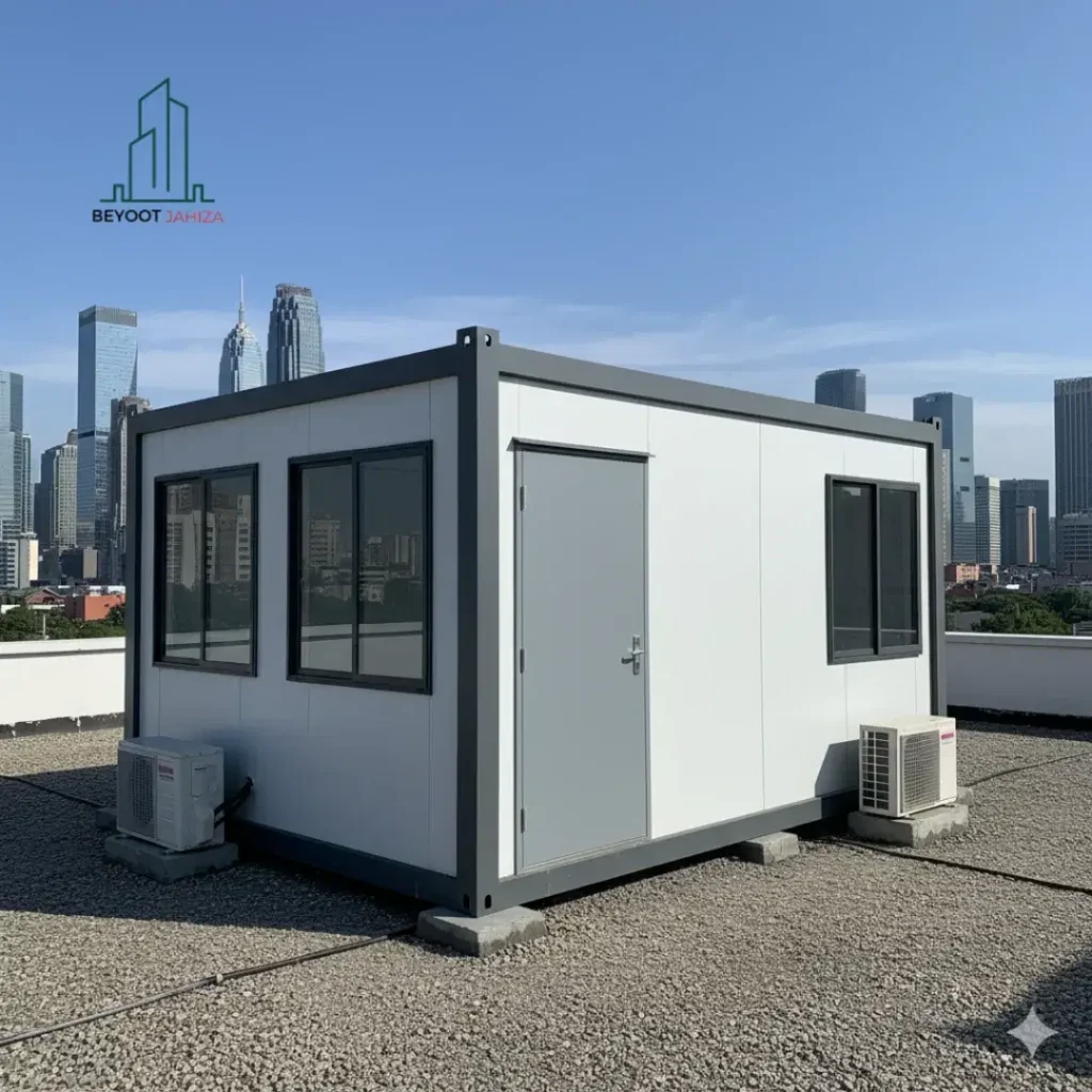 غرف جاهزة شباكين لون ابيض غرف للسطح